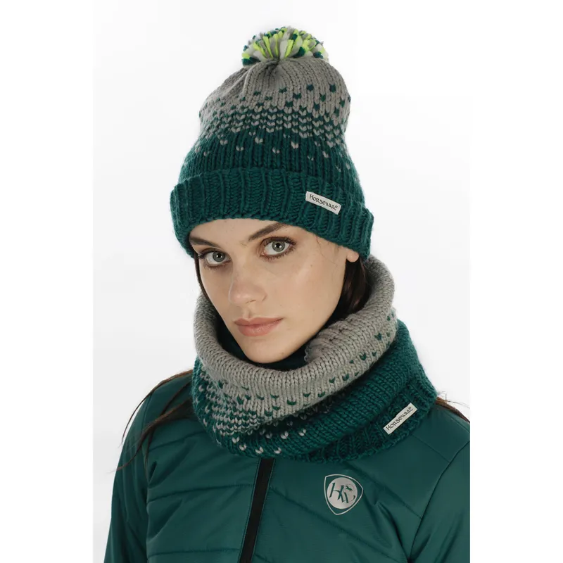 Horseware Hat and Snood Set - Storm Green